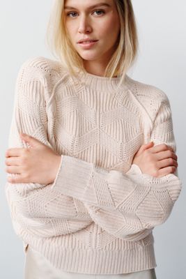 By Anthropologie Cotton Blend Chevron Sweater