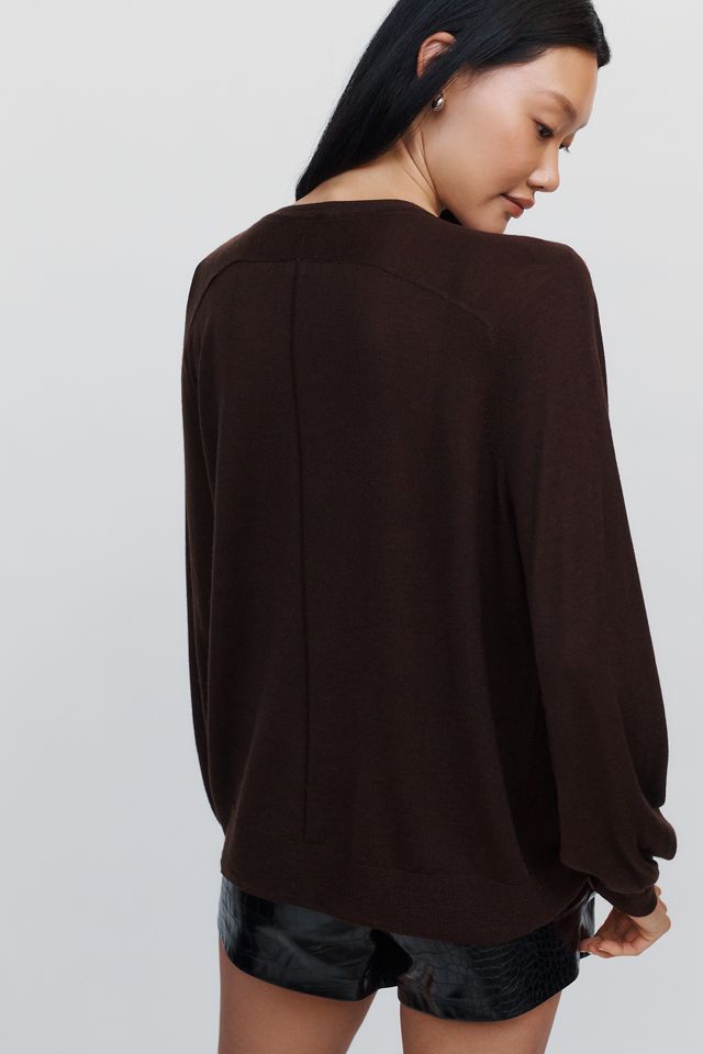 Maeve Merino Wool Silk Oversized Cardigan #3