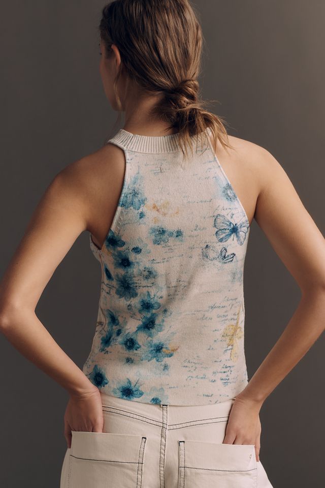 Pilcro Cotton Linen Halter Sweater Tank #1
