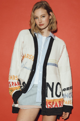 Cotton Blend Collared Boyfriend Sweater by Maeve