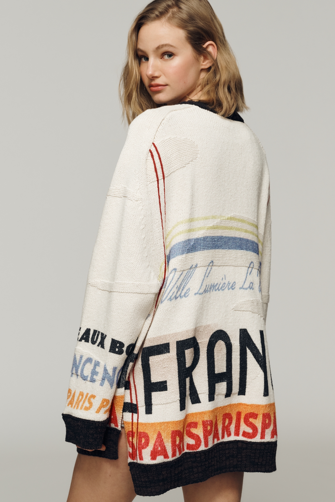 Cotton Blend Collared Boyfriend Sweater by Maeve