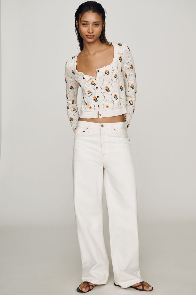 Pilcro Square-Neck Embroidered Sweater #1