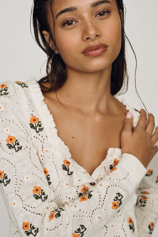 Pilcro Square-Neck Embroidered Sweater #2
