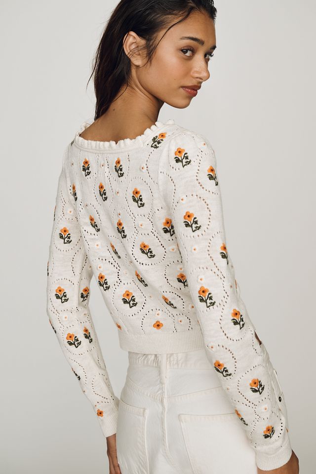 Pilcro Square-Neck Embroidered Sweater #3