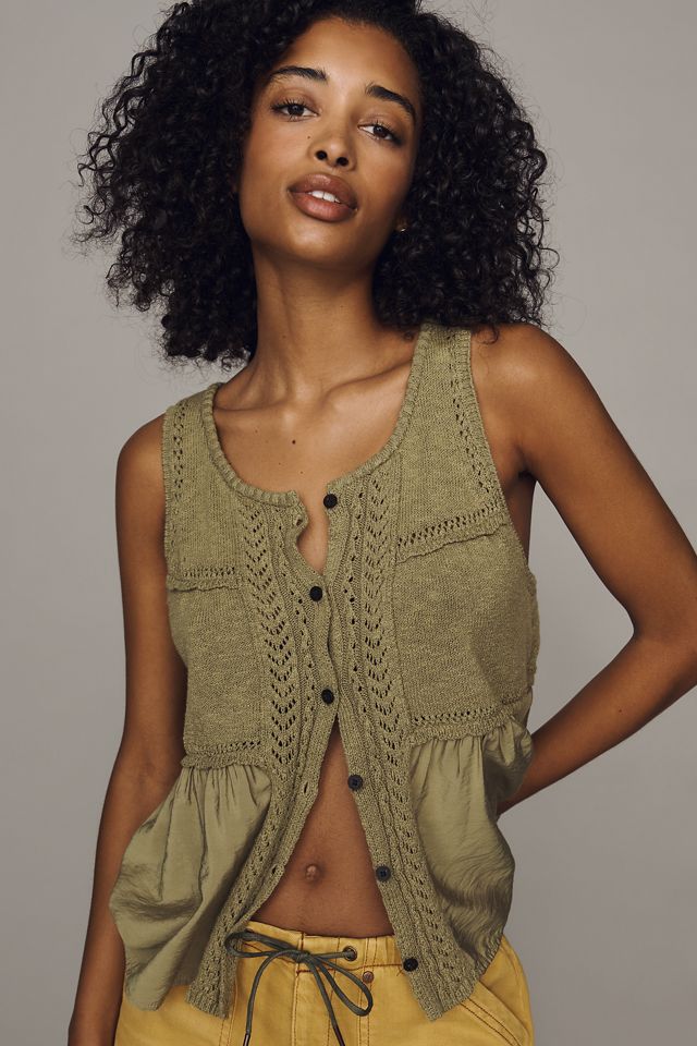 By Anthropologie Pointelle-Strick-Tanktop #2