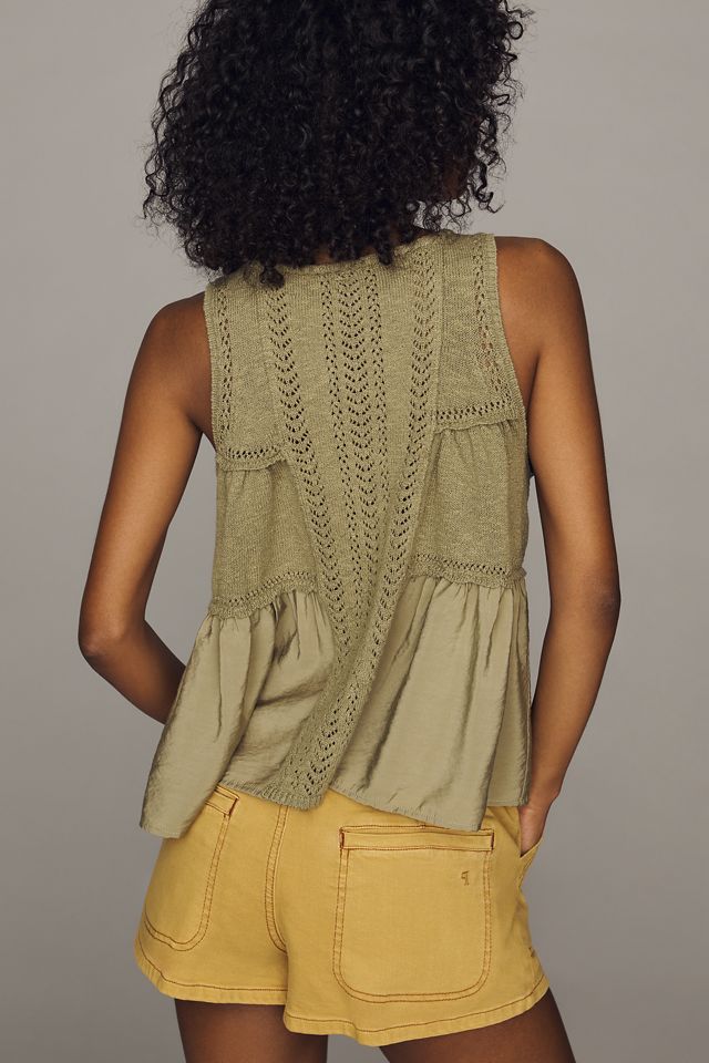 By Anthropologie Pointelle-Strick-Tanktop #3