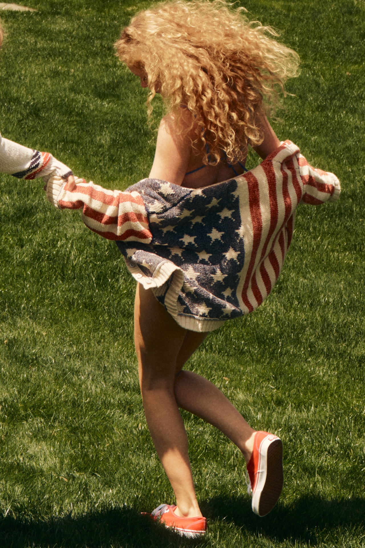 Pilcro Oversized Stars & Stripes Cardigan