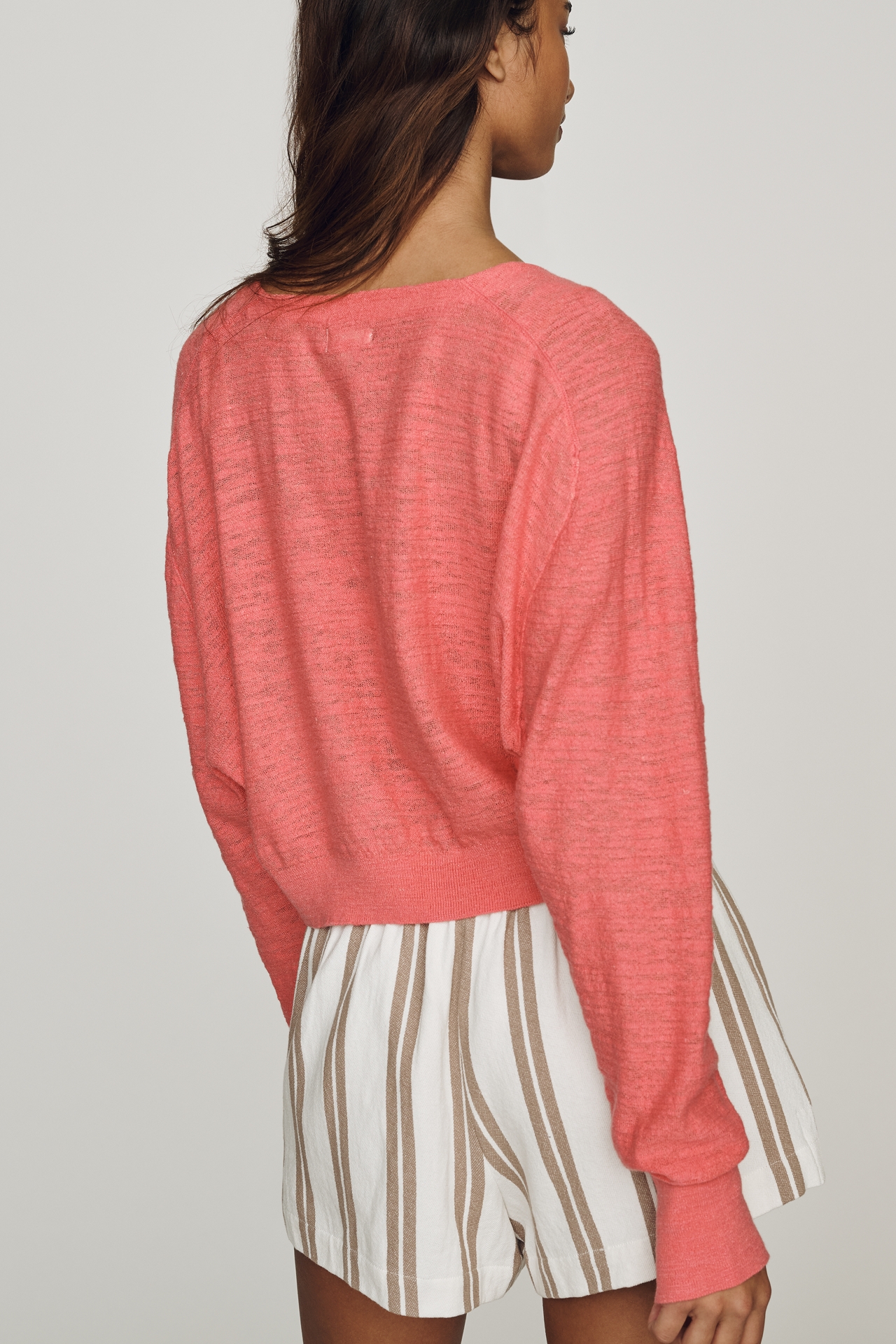 Pilcro Fine Gauge Linen Cardigan