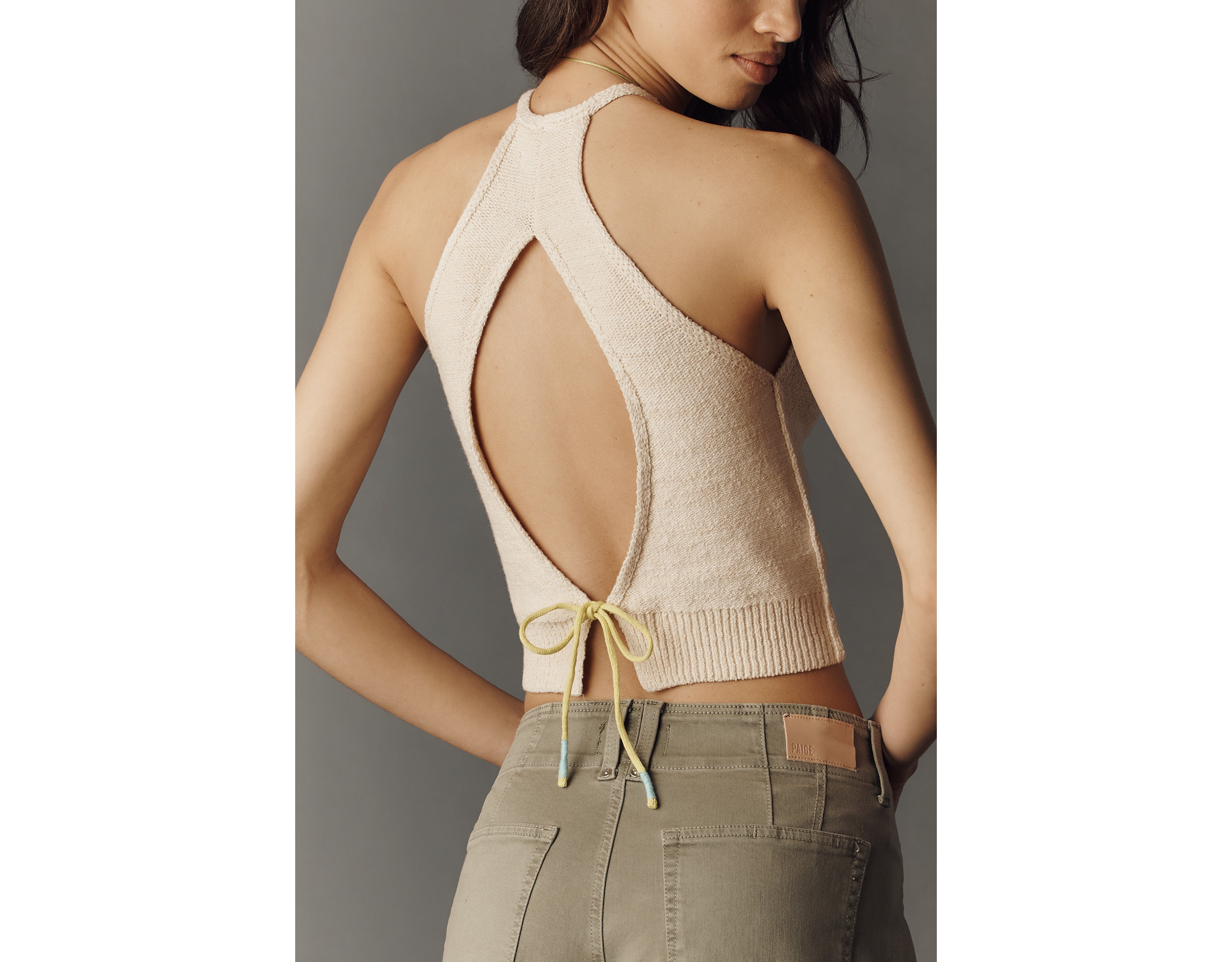 Pilcro Open-Back Halter Sweater