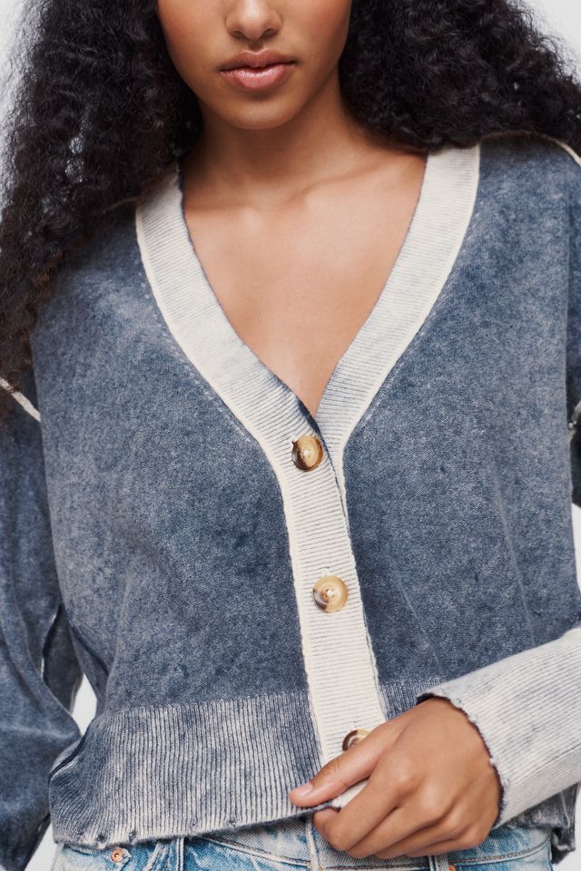 Pilcro Cashmere Wool Cropped Raw Hem Cardigan #2