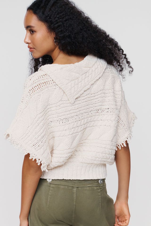 Pilcro Cable-Knit Fringed Sweater #3