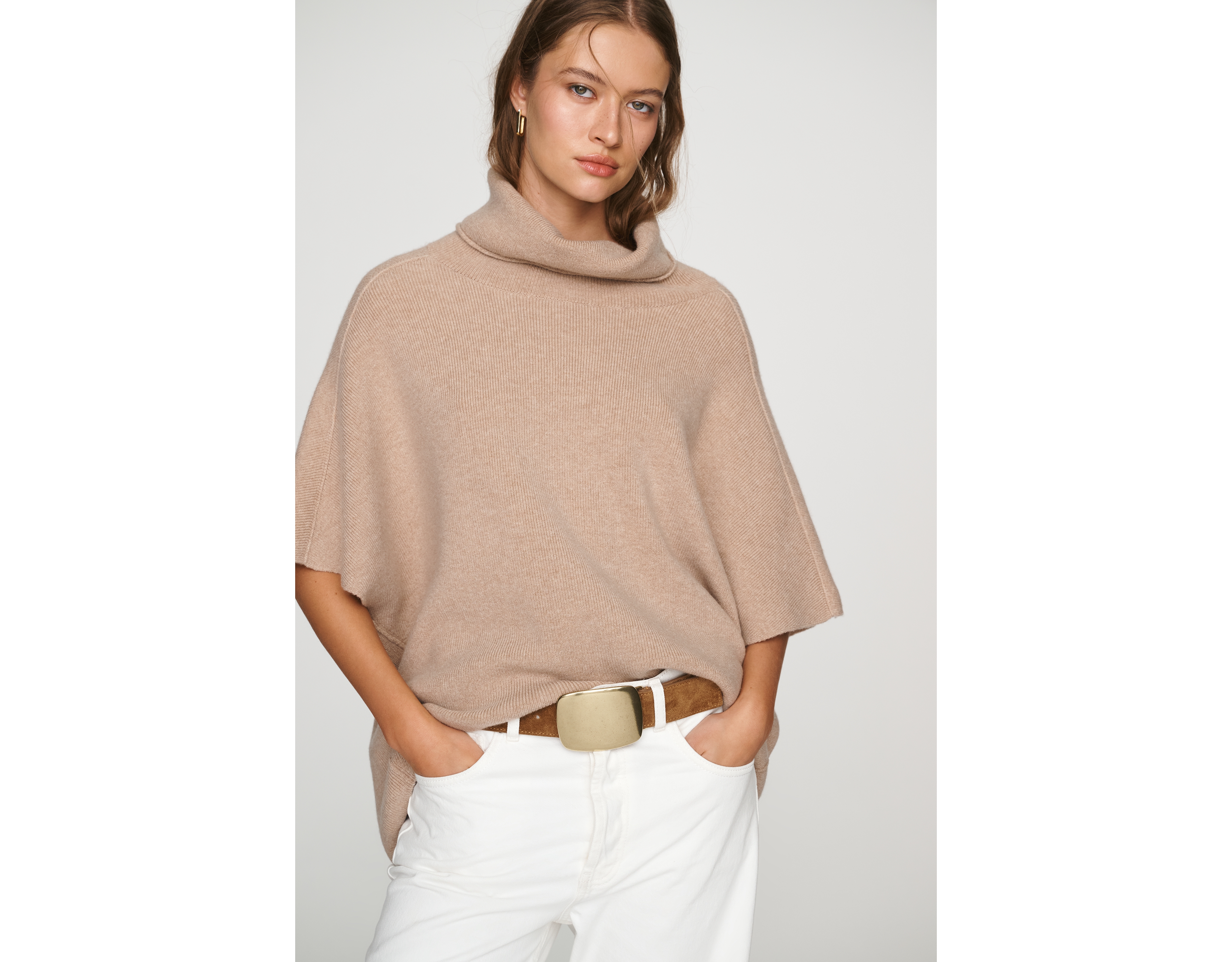 Pilcro High-Neck Short Sleeve Sweater