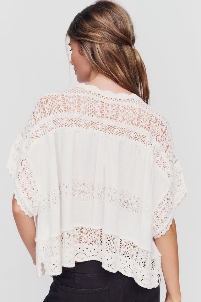 By Anthropologie Sheer Mock Neck Boxy Top #2