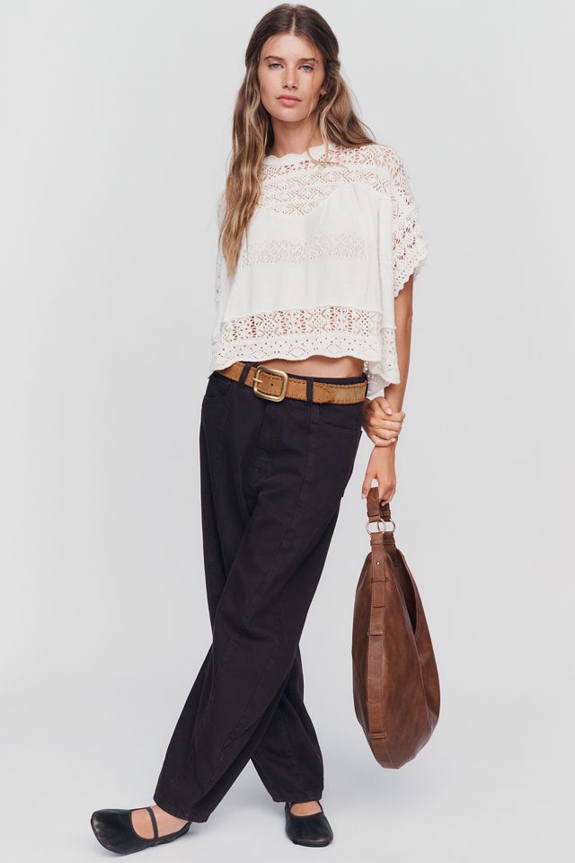 By Anthropologie Sheer Mock Neck Boxy Top #3