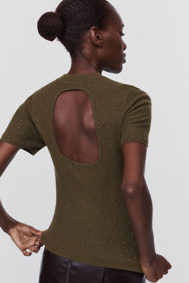 By Anthropologie Merino Wool Blend Studded Sweater #4