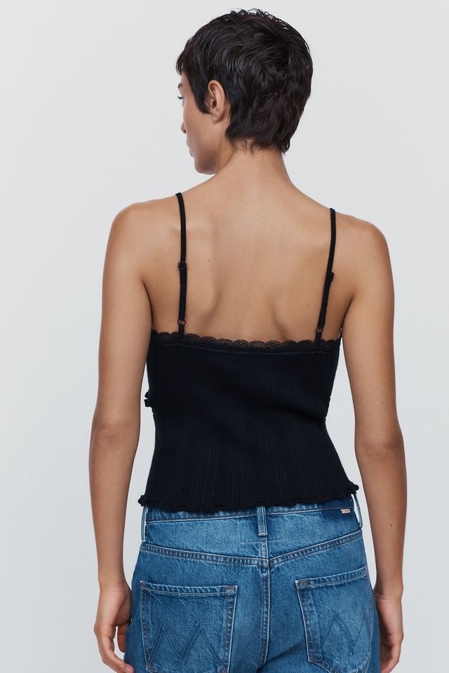 By Anthropologie Lace Trim Sweater Tank  #3