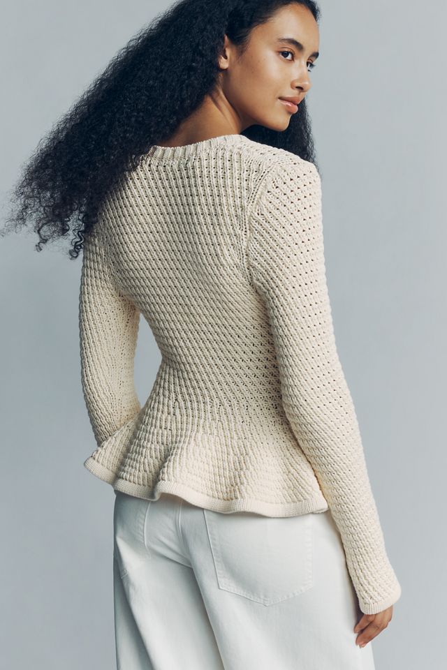 Pistola Elina Open Knit Peplum Cardigan #1