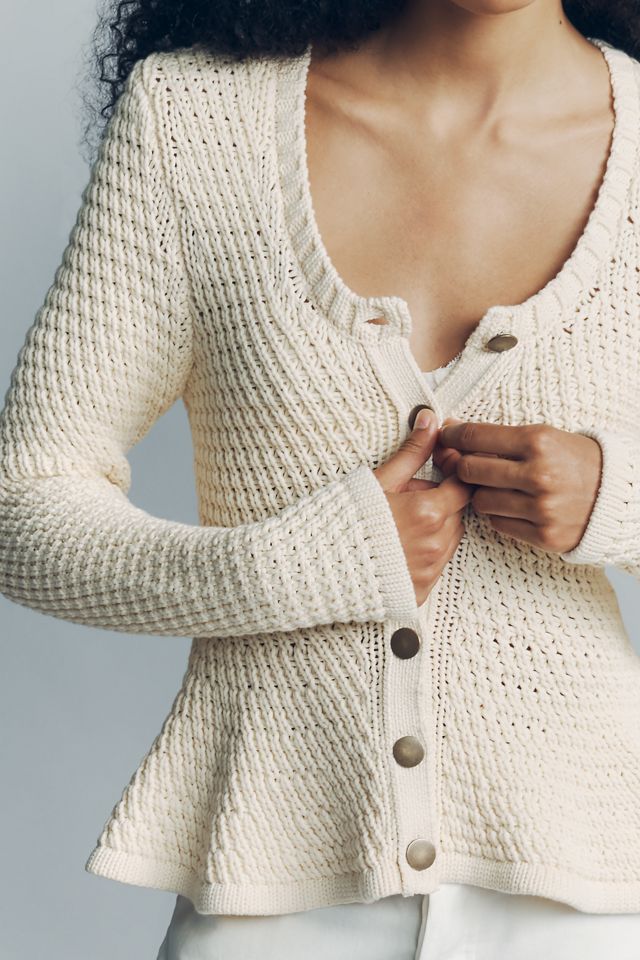 Pistola Elina Open Knit Peplum Cardigan #4