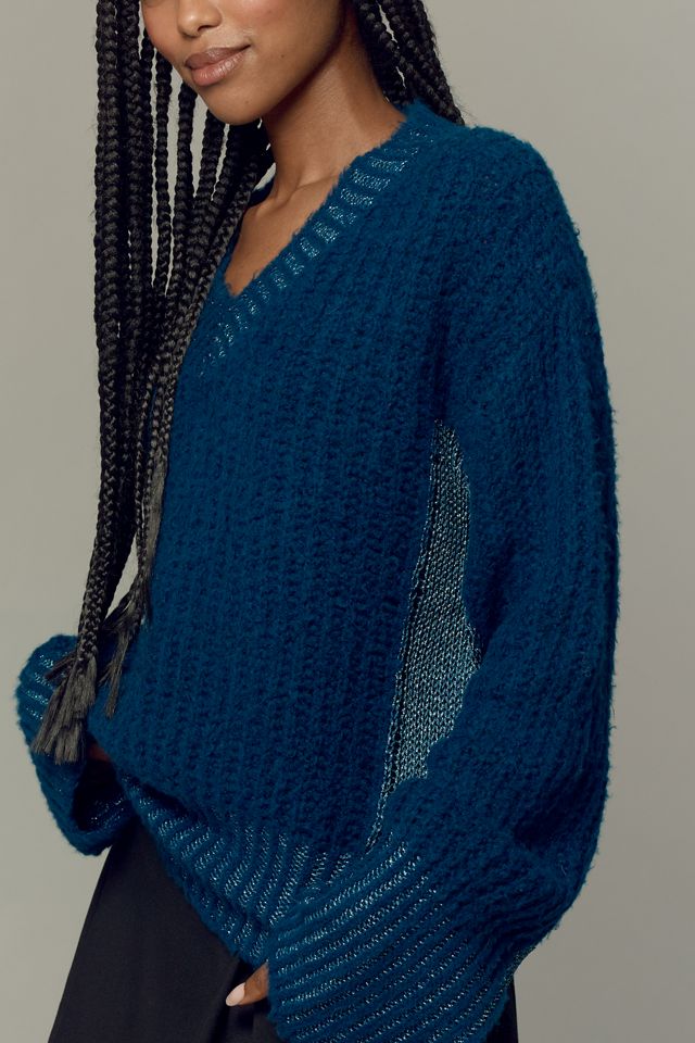 Happy Sheep V-Neck Shine Pullover Sweater #3