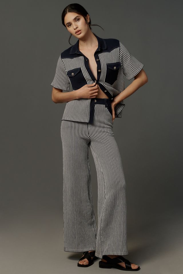 Happy Sheep Short-Sleeve Denim Buttondown Sweater #3