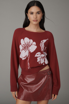 Happy Sheep Raglan Wool Cashmere Sweater In Red