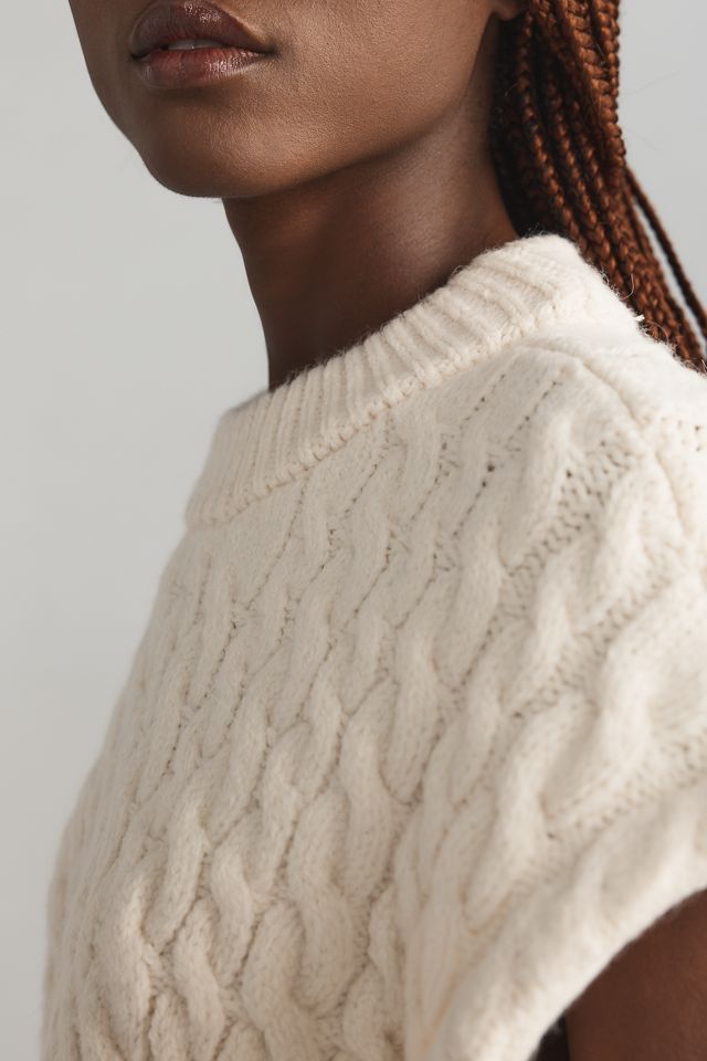 By Anthropologie Cable Muscle Sweater Tee #1