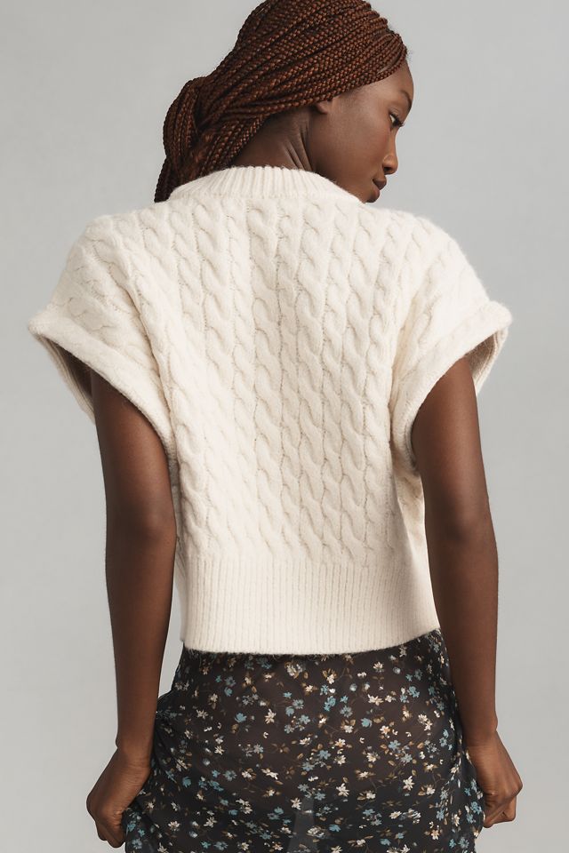 By Anthropologie Cable Muscle Sweater Tee #2
