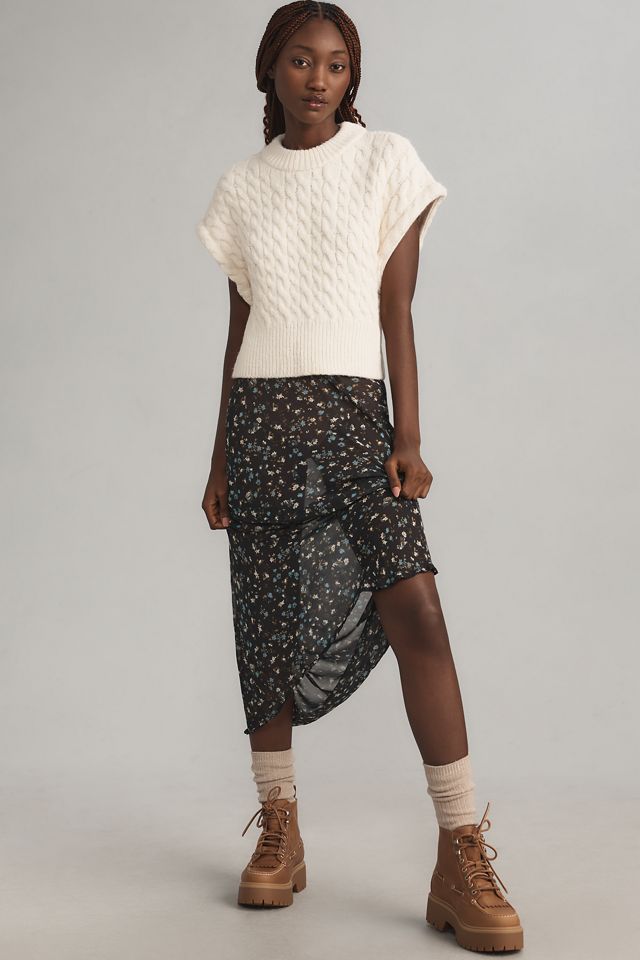By Anthropologie Cable Muscle Sweater Tee #3