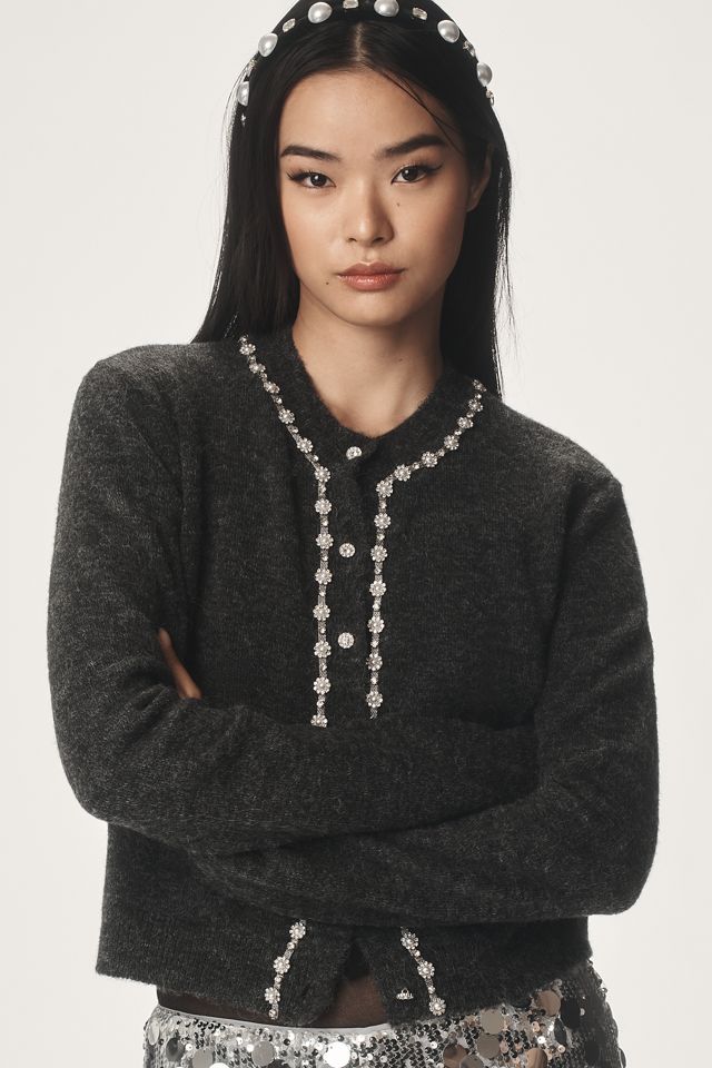 Maeve Embellished Crew-Neck Cardigan Sweater #3