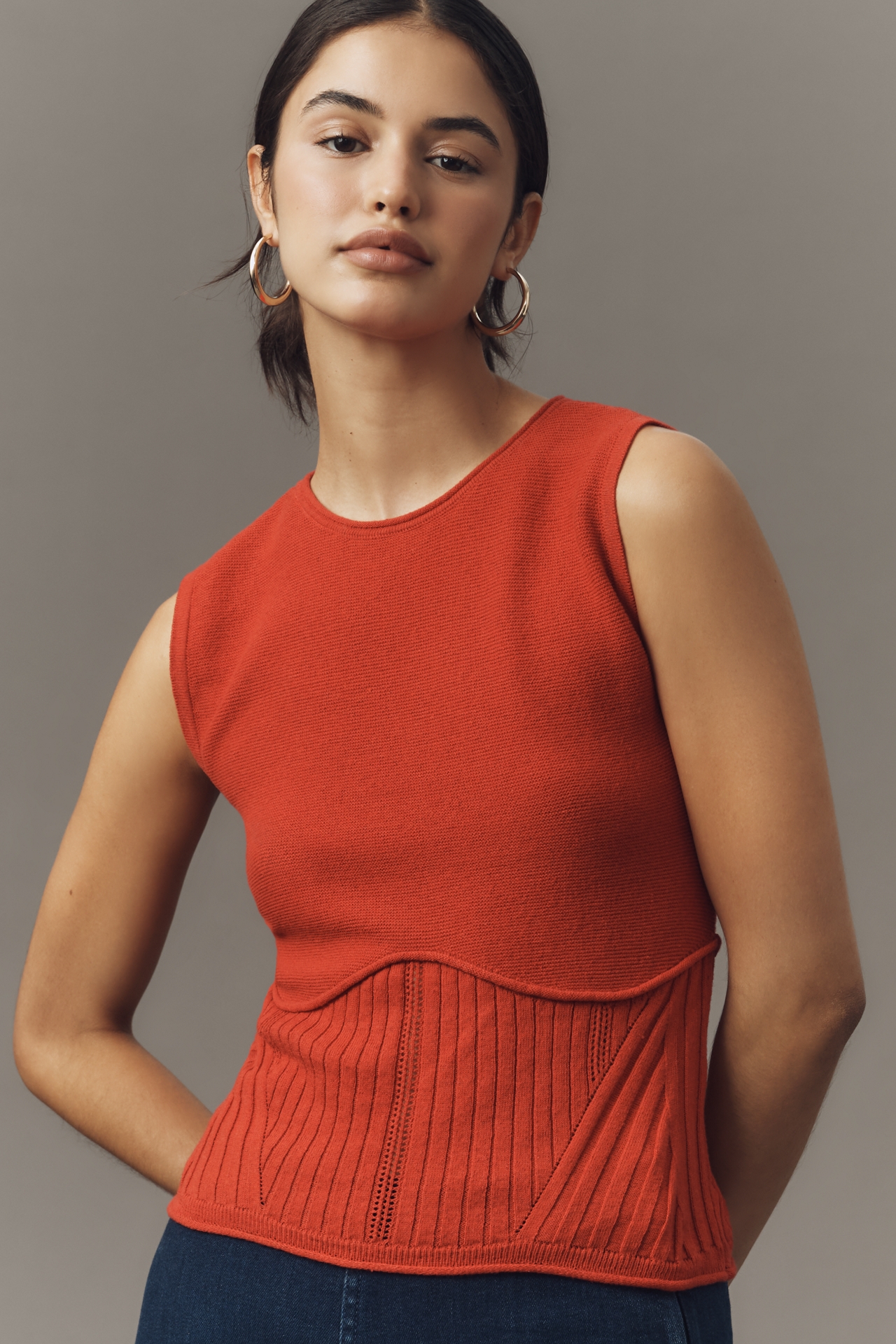 Maeve Ribbed Sleeveless Sweater