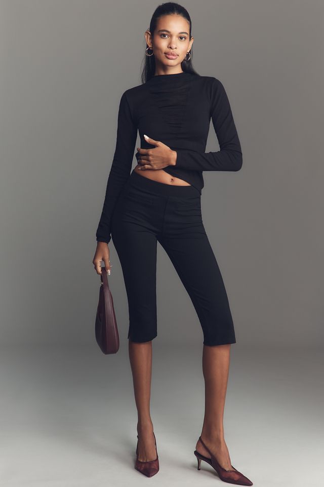 By Anthropologie Fitted Sheer-Panel Sweater #2