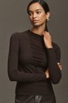 By Anthropologie Fitted Sheer-Panel Sweater
