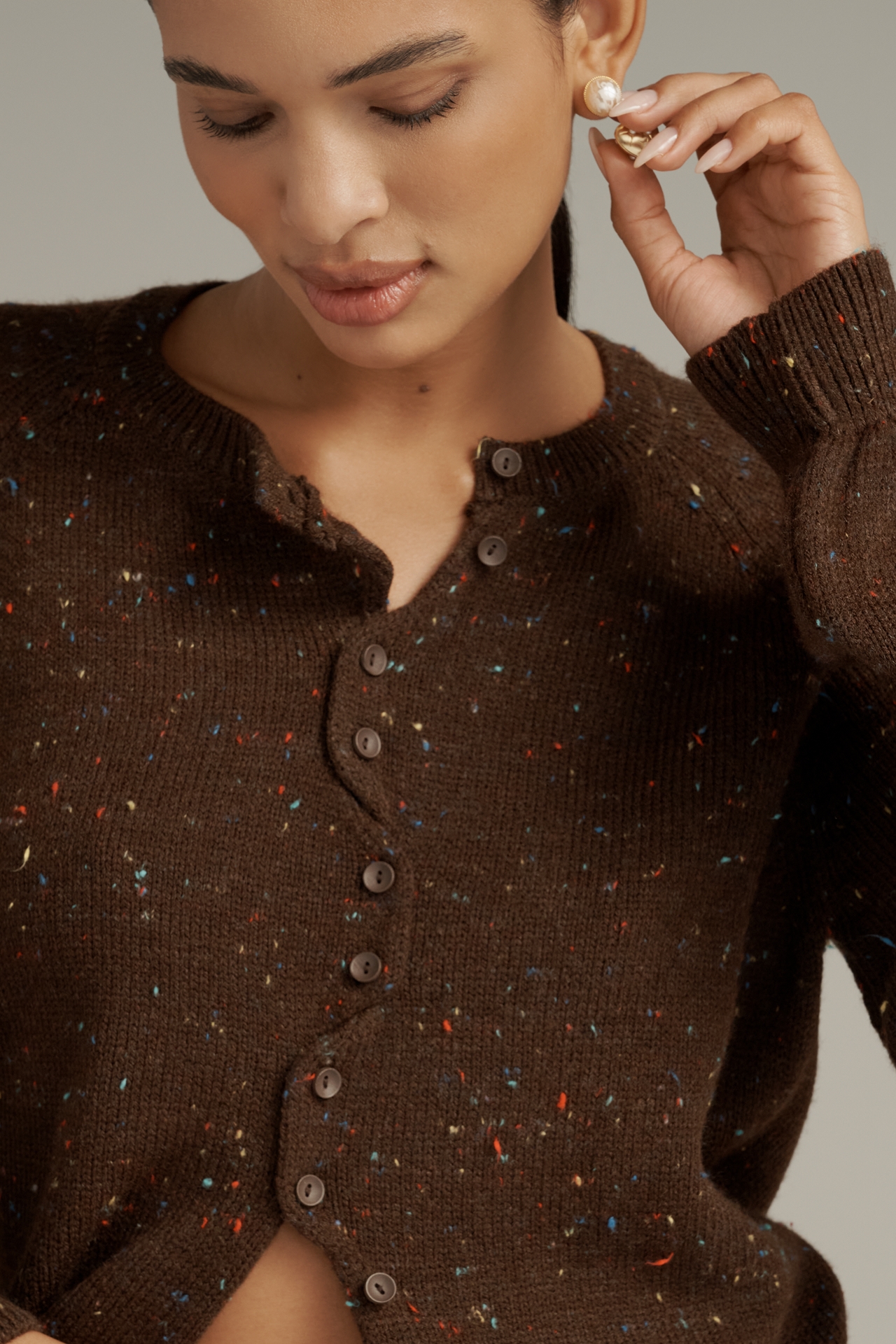 Maeve Scallop Placket Cardigan Sweater