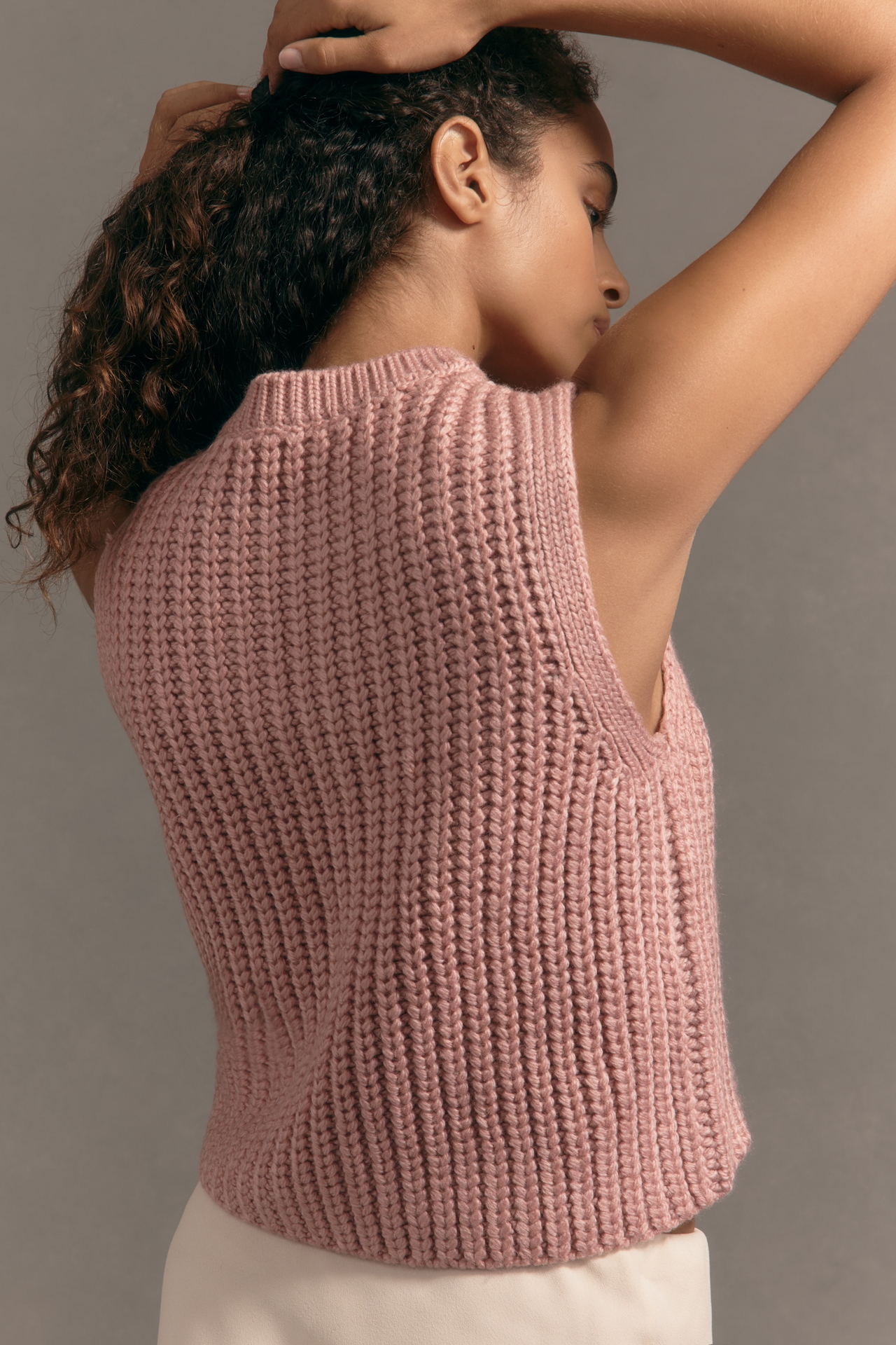 Pilcro Crew-Neck Metallic Muscle Sweater Vest