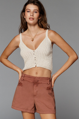 Stitchy V-Neck Cotton Sweater Tank Top