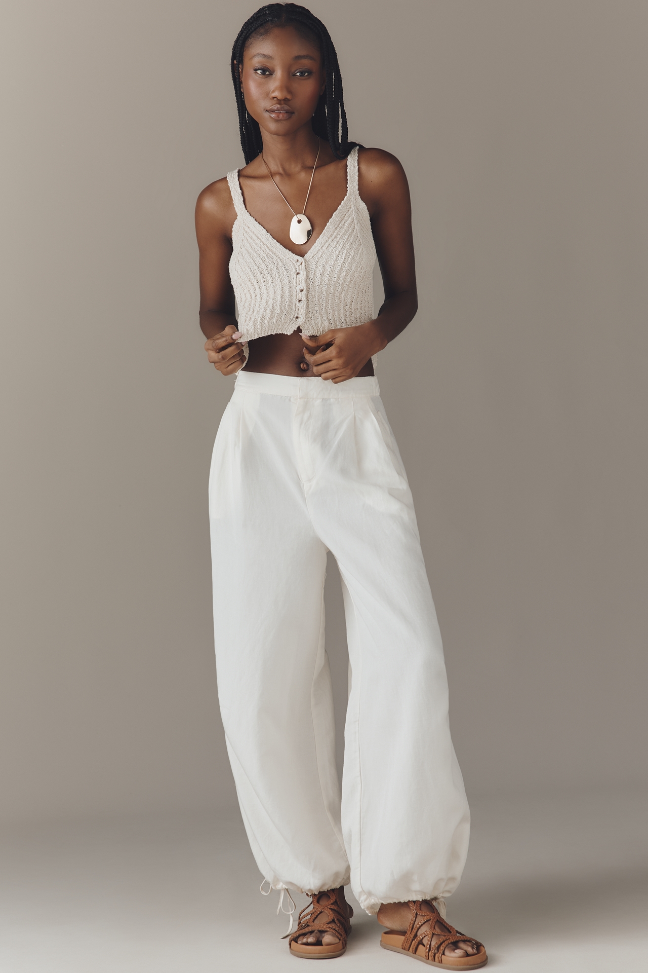 Pilcro Stitchy V-Neck Cotton Sweater Tank