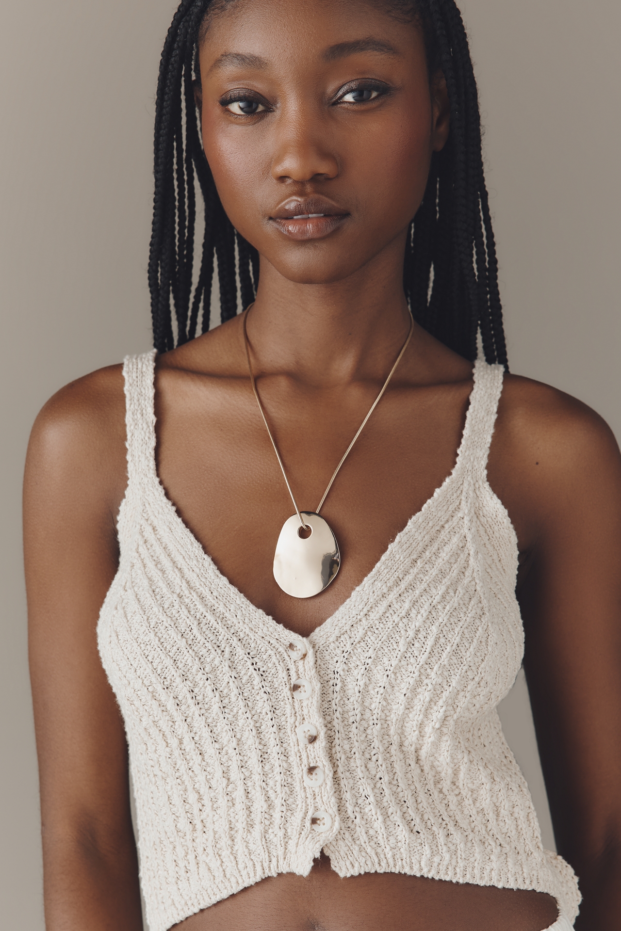 Pilcro Stitchy V-Neck Cotton Sweater Tank