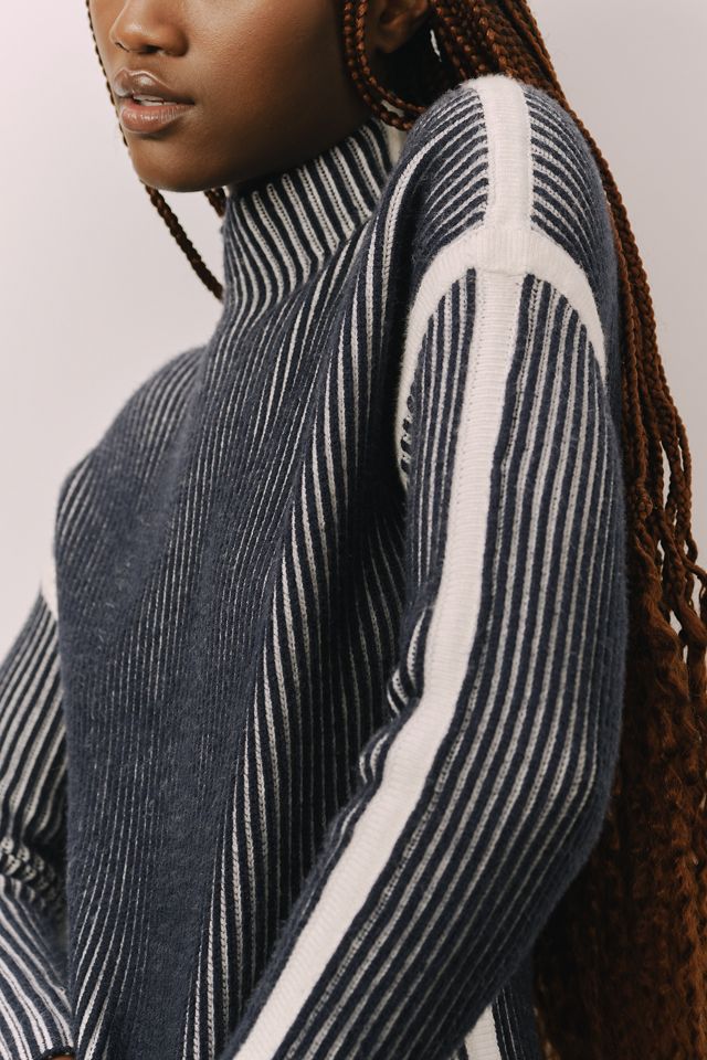 By Anthropologie Mock-Neck Striped Sweater #3