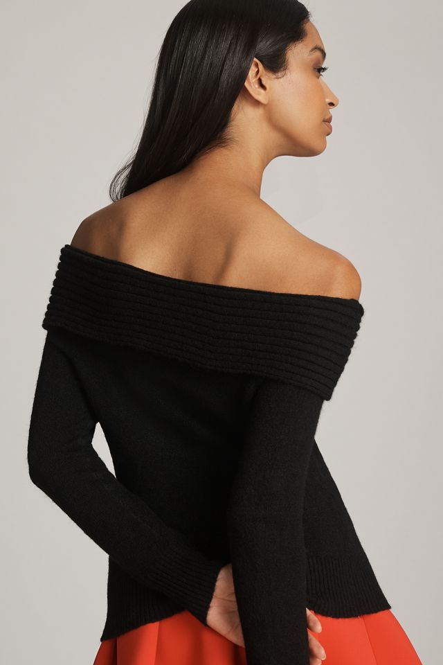 By Anthropologie Bow Off-The-Shoulder Sweater #1
