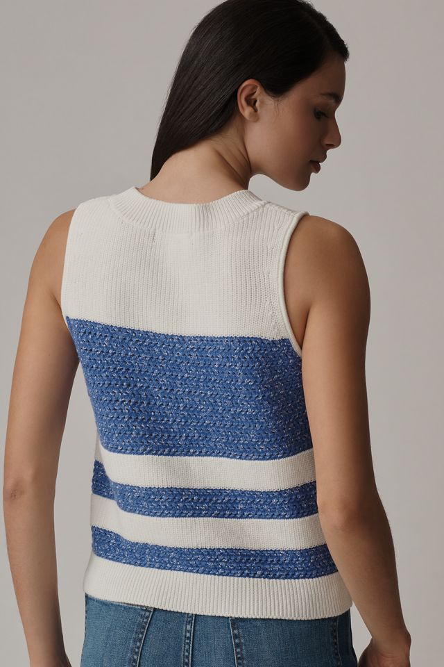 Central Park West Crew-Neck Striped Sweater Tank #1