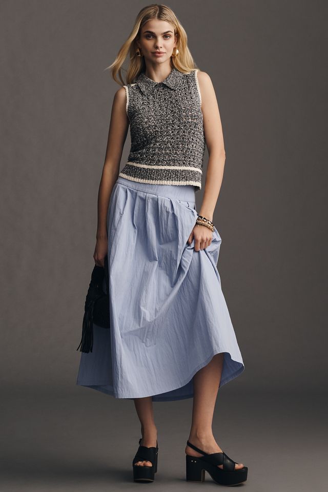Central Park West Collared Open-Knit Sweater Tank #2