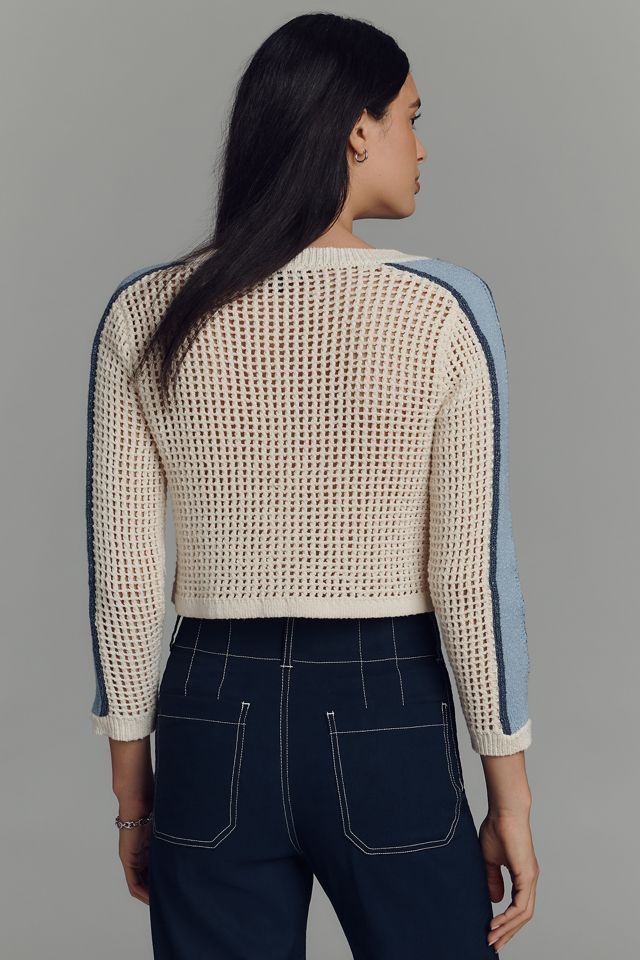 Central Park West Open-Knit Cardigan Sweater #1