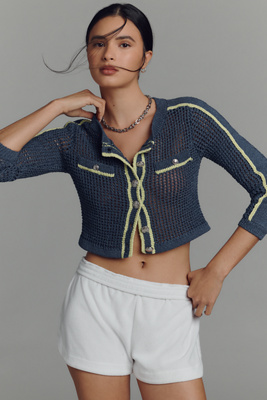 Open-Knit Cardigan Sweater