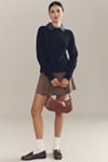By Anthropologie Denim-Collar Polo Sweater
