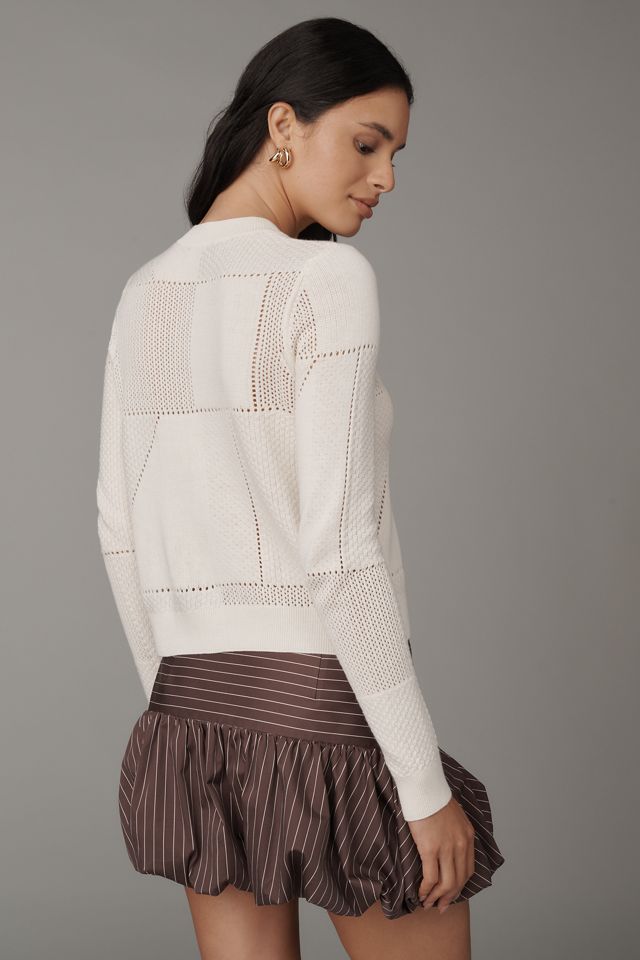 Central Park West Lilla Pointelle Cardigan Sweater #1