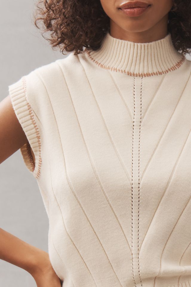 Central Park West Myra Mock-Neck Sweater Vest #1