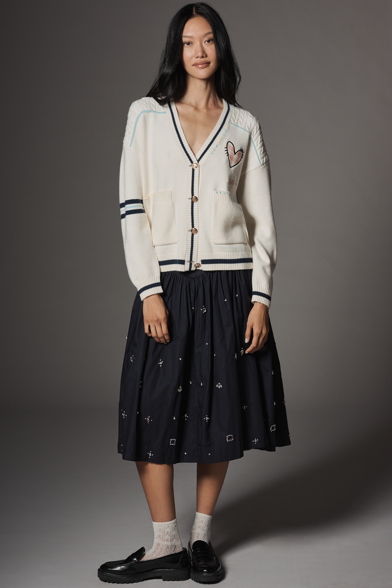 Central Park West Deep-V Lovely Cardigan Sweater