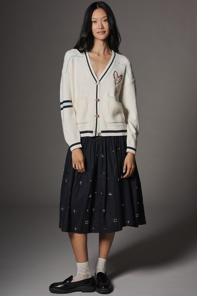 Central Park West Deep-V Lovely Cardigan Sweater #1