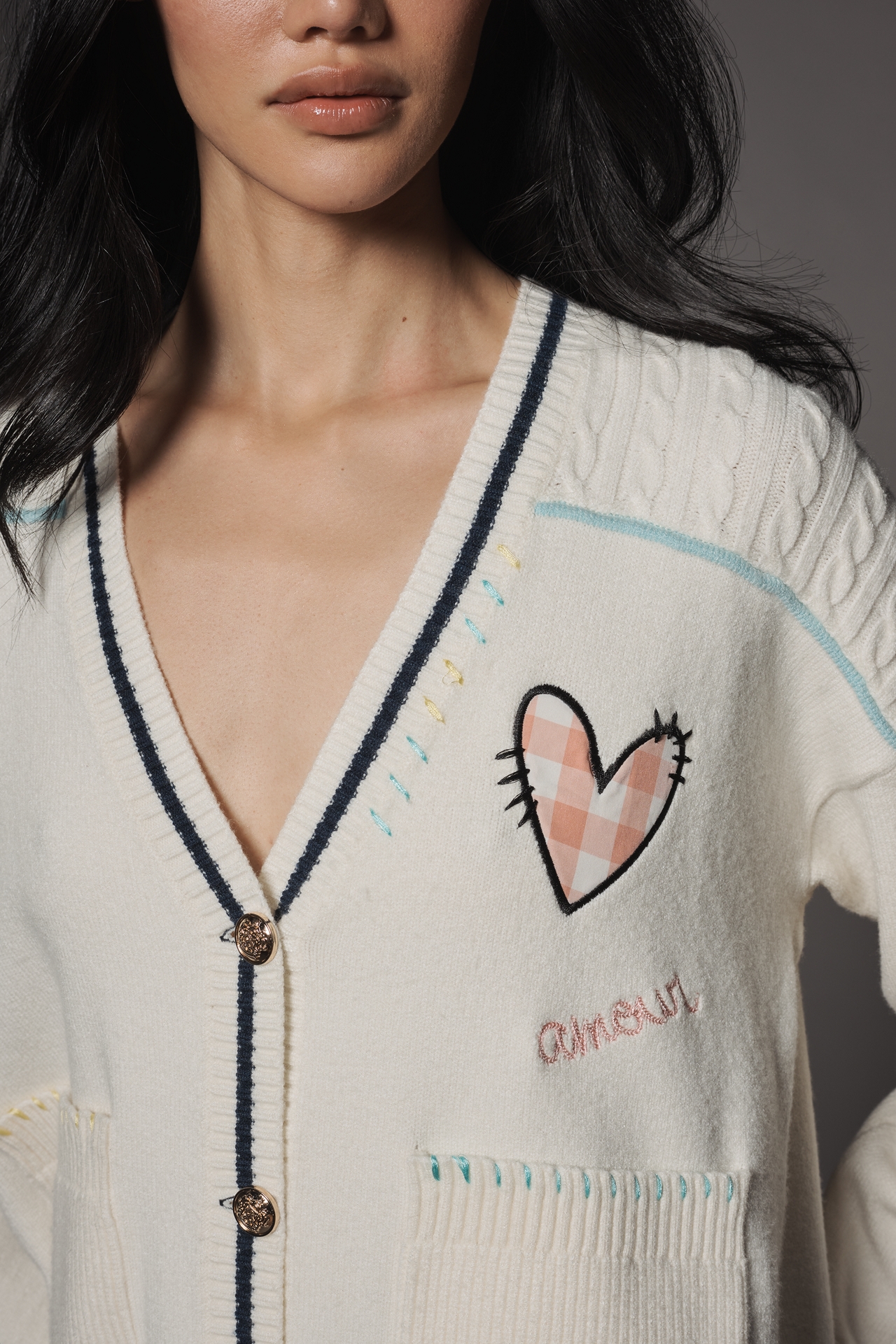 Central Park West Deep-V Lovely Cardigan Sweater