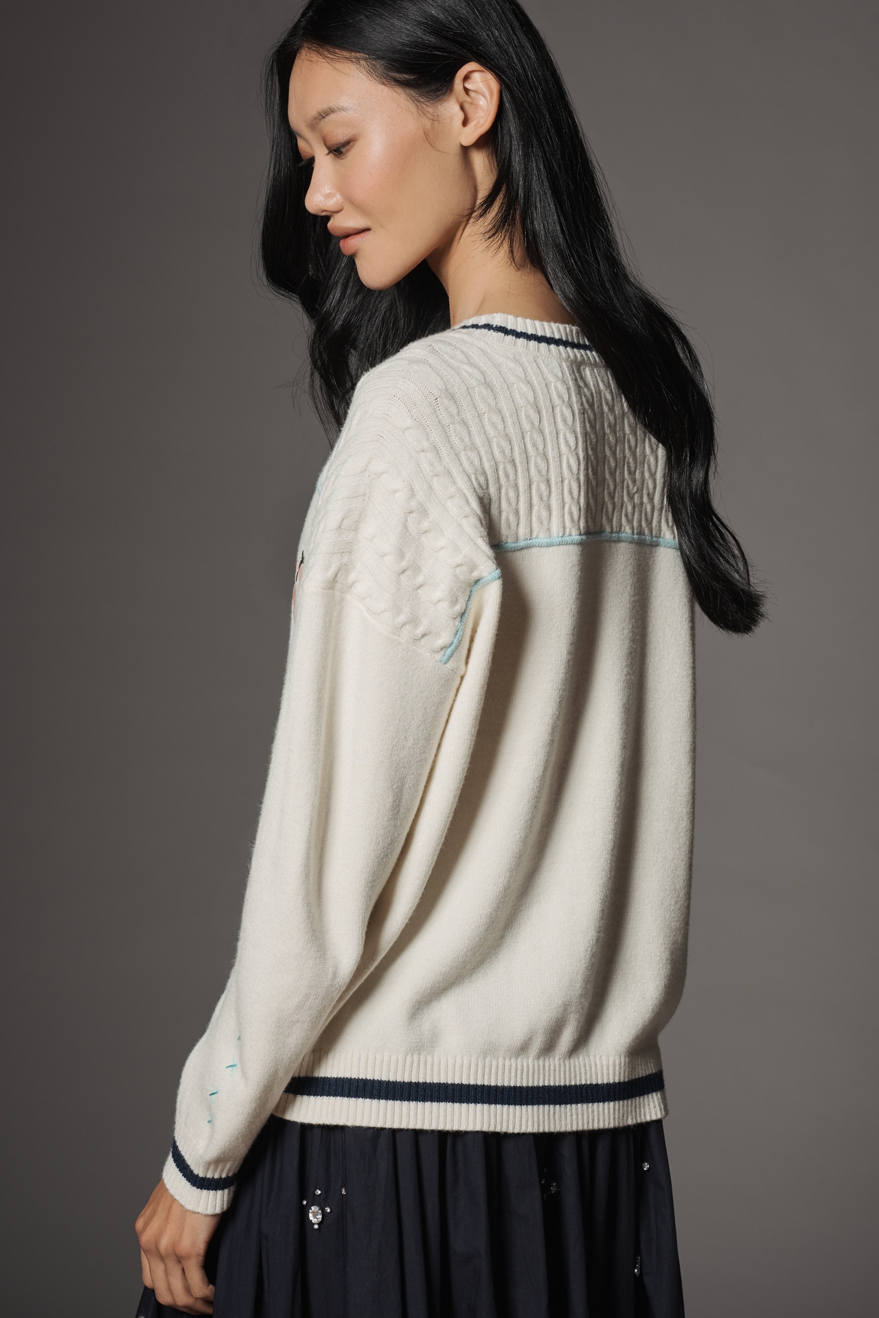 Central Park West Deep-V Lovely Cardigan Sweater